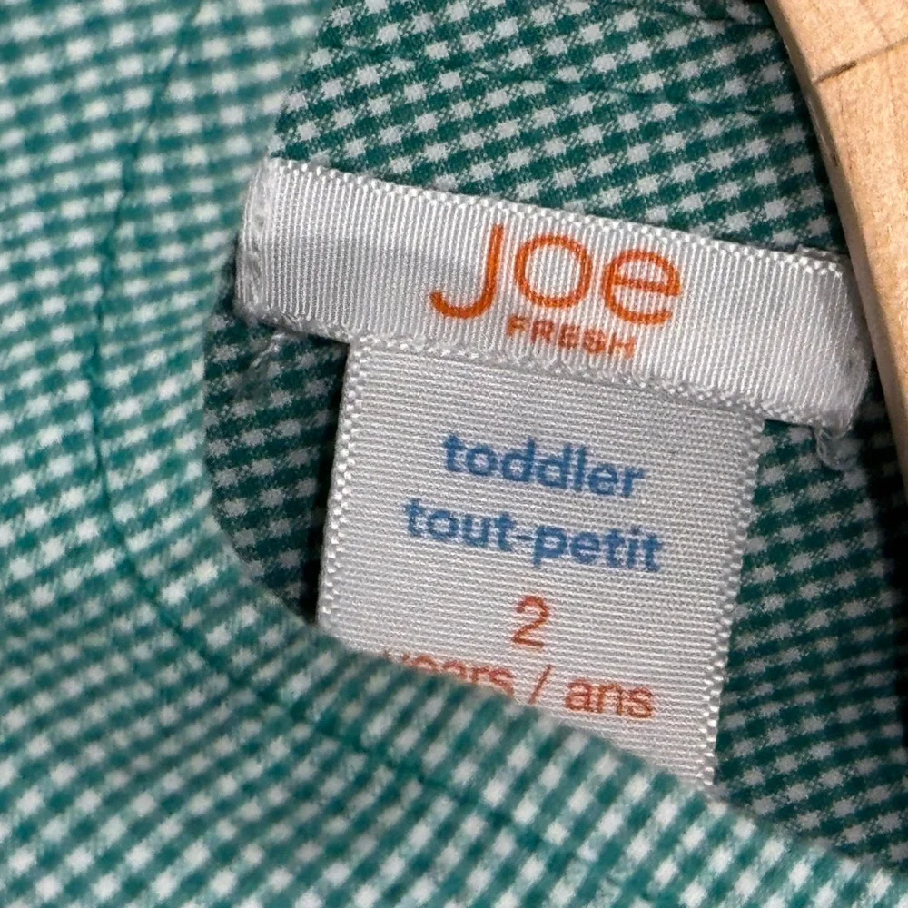 Sleeveless toddler girls size 2 green/white gingham cotton dress by Joe Fresh - Picture 4 of 4